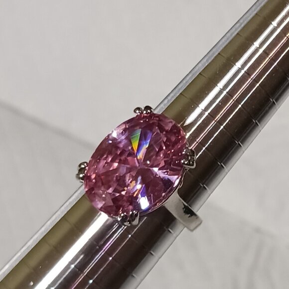 NWOT Large Pink Sapphire Statement Cocktail Ring Size 10.75 - Picture 13 of 15